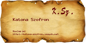 Katona Szofron névjegykártya